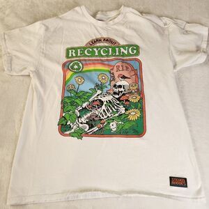Steven Rhodes Learn About Recycling White Tshirt With Graphics Size Large